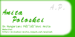 anita poloskei business card